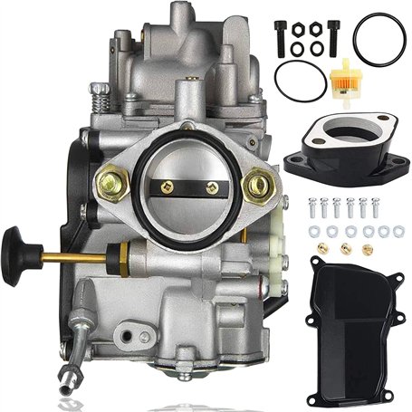 Ewillownm Compatible avec carburateur YFM350 + collecteur d'admission pour Yamaha Warrior 350 YFM350 X 1987-2004 ATV Quad Carb