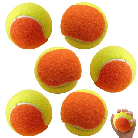 WANDGU Lot de 6 balles de tennis : balles de tennis pour chien & entraînement avancé en polyester avec sac en filet pour l'agili