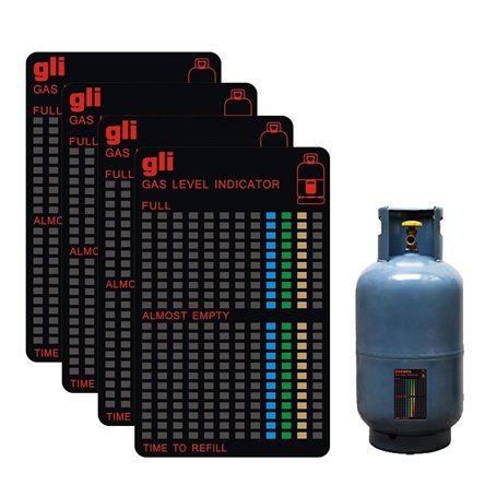 4 films magnétiques pour bouteilles de gaz - Indicateur de niveau de remplissage - Indicateur de niveau de gaz - Pour bouteilles