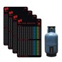 4 films magnétiques pour bouteilles de gaz - Indicateur de niveau de remplissage - Indicateur de niveau de gaz - Pour bouteilles