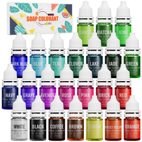 Colorants de Savon - 24 Couleurs Teinture de Savon Liquide pour la Fabrication de Savon