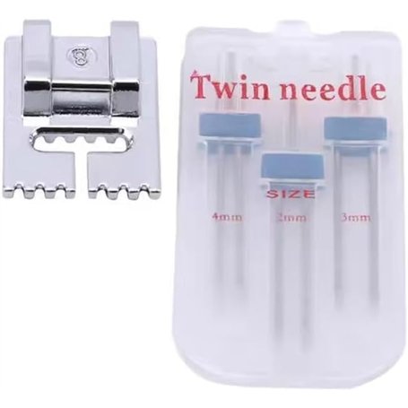 1 lot d'aiguilles doubles extensibles pour machines à coudre Brother