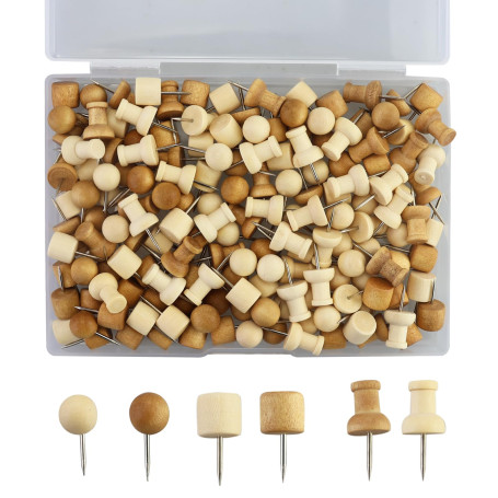 Lot de 162 punaises en bois