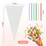 Lot de 100 sachets en plastique transparent de 13 x 25 cm, Transparent OPP Pochette Emballage Bonbon avec liens torsadés pour em
