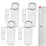 WIYETY Lot de 4 mini alarmes autocollantes pour fenêtre et porte avec capteur magnétique sans fil 90 dB - Système d'alarme de sé