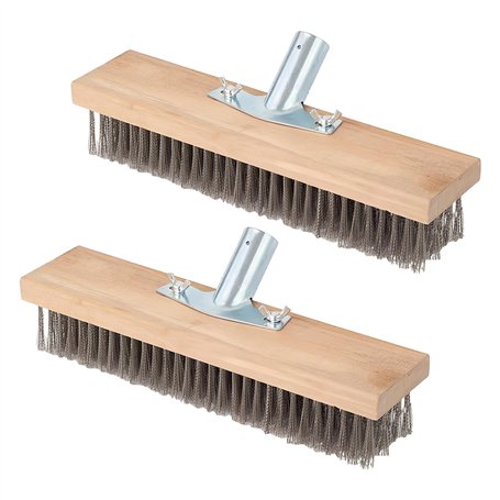 Lot de 2 balais en fil d'acier de qualité : balai en fil d'acier WANDGU 30 cm