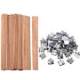 Cheeroyal Lot de 50 mèches en bois naturel avec support en fer pour fabrication de bougies faites à la main 13 x 130 mm