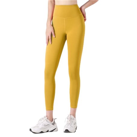 Leggings de Sport Femme，Leggings Pantalons de Yoga，Pilates Yoga Pantalons Doux Slim Fit Sport Taille Haute Leggings.(Jaune) M