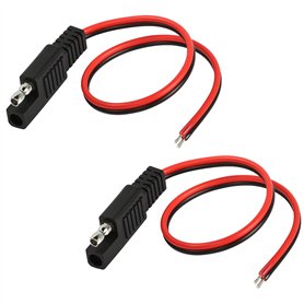 MEIRIYFA Lot de 2 câbles d'extension SAE - Connecteur de déconnexion rapide SAE - Câble d'extension pour panneau solaire - 30 cm MEIRIYFA Lot de 2 câbles d'extension SAE - Connecteur de déconnexion rapide SAE - Câble d'extension pour panneau solaire - 30 cm