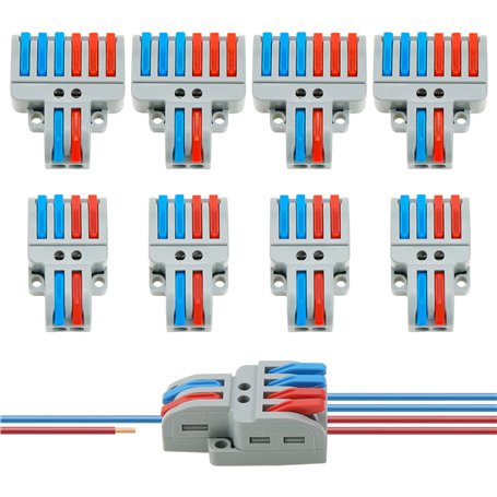 Dreamark 8 pièces Compact Connecteur Pince Électrique 2 Modèles Compact Pinces Câble Connecteur Pour Conducteur Électrique Borni