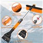 ZQEJEFD Grattoir à Glace et Brosse à Neige 2 en 1, Grattoir à Glace de Voiture avec Balai, Brosse Grattoir Pare Brise Détachable