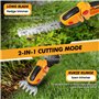 Taille-haie électrique 2-en-1 avec tige télescopique extensible (2,5 m), 2 lames professionnelles, double batterie 1500 mAh et c