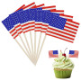 Lot de 120 cure-dents drapeaux américains - Drapeau décoratif - Petits cure-dents - Drapeaux américains - Pour cocktail