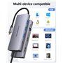 Stations d'accueil USB C Double Moniteur,Newmight 9 en1 Dual HDMI Adapter,avec 2 HDMI 4K, 1 Gbps Ethernet, PD 100W Charging, 3 U
