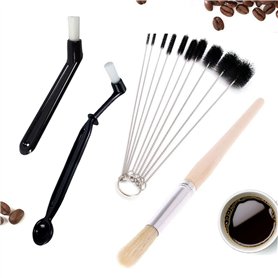 Brosse de Nettoyage pour Machine à Café,Xiuyer Lot de 13 Pratique Accessoires de Nettoyage pour Expresso et Grinder avec 10 Tube Brosse de Nettoyage pour Machine à Café