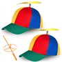 Uirheurd 2pcs Casquette Helice Casquette à Hélice Classique Chapeau Rigolo Colorée Casquettes De Baseball à Hélices Libellule Dr