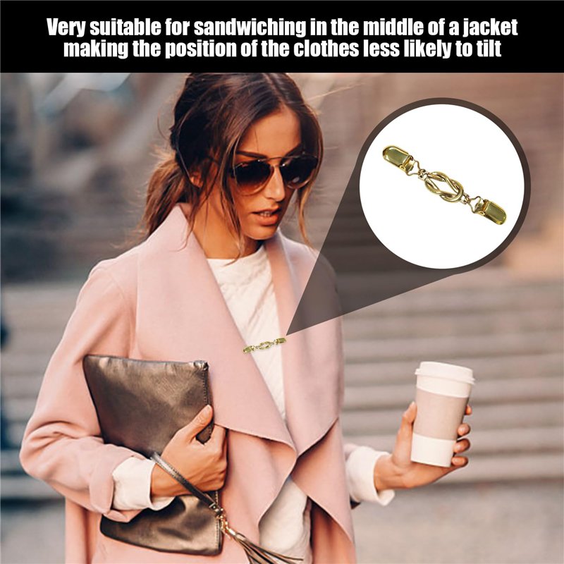 4 pinces T-Shirt Clips Anneau Clip pour Femmes Taille Boucle Cravate Pin Clips Écharpe Boucles C