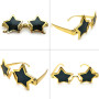 DHSBGWSX 2 paires de lunettes de soleil étoile à cinq branches, 2 morceaux de tissu pour lunettes, lunettes décoratives étoile à