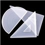 Nifocc Lot de 4 règles en résine - Moule en silicone - Rapporteur d'angle - Règle triangulaire - Moule en fonte pour bricolage, 