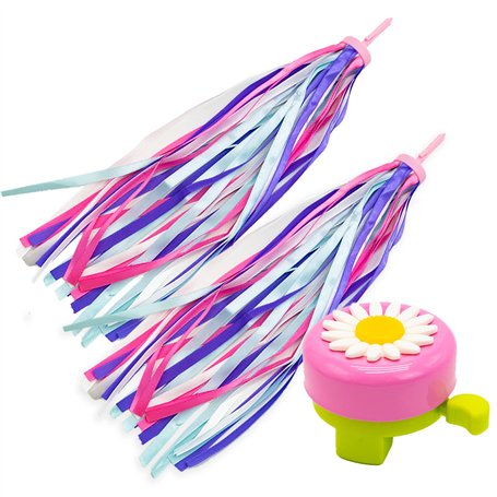 Sonnette de vélo pour enfant avec 1 paire de glands pour décoration de vélo d'enfant