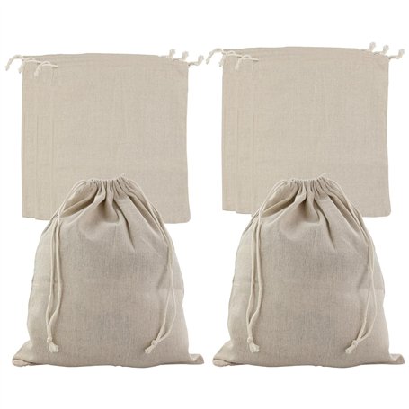 REBECCAGIBSON Lot de 8 sacs en coton avec cordon de serrage - 25 x 30 cm - Sac en tissu à peindre - Sac de rangement en coton po