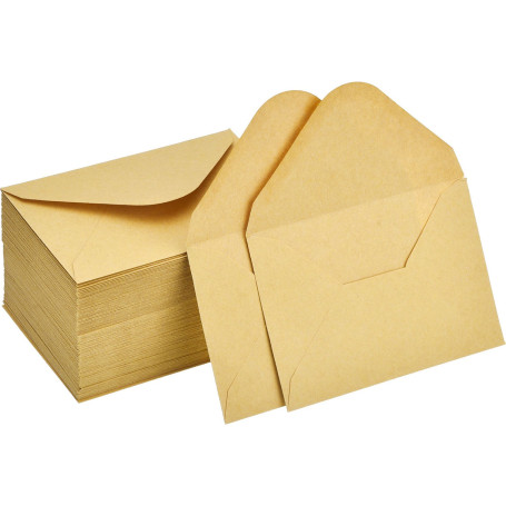 120 Pièces Mini Enveloppes Kraft Enveloppes de Cartes-Cadeaux Enveloppes de Carte de Visite de Mariage Petites Enveloppes Classi