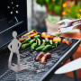 Support À Saucisses pour Barbecue 3 Pièces Et 1 Pinceau À Huile, Gril en Acier Inoxydable, Gril Créatif, Accessoires De Cuisson,