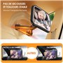 Retroviseur Voiture Bebe Miroir Voiture Bébé avec Veilleuse LED et Télécommande, 360° Rotation Réglables Rétroviseur Voiture Béb