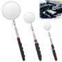 Lot de 3 Miroir D'Inspection Télescopique Miroir D'inspection Circulaire Miroirs D'inspection pour Voiture Télescopique Rotation