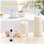 Mousseur à Lait Electrique Mélangeur à Mousse en Acier Inoxydable Anti-adhésive pour Briser les Oeufs sur Batterie emulsionneur 