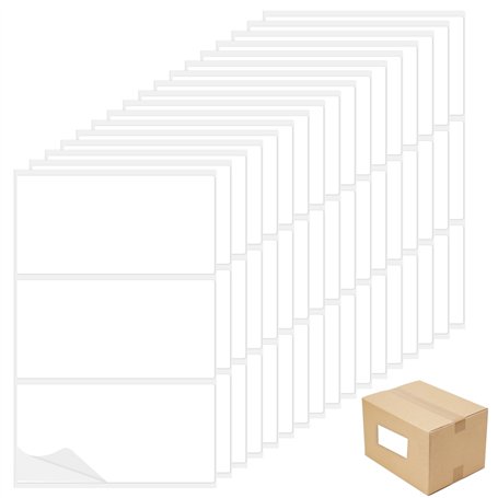 Lot de 51 grandes étiquettes autocollantes blanches imperméables pour boîtes de rangement pour bureau