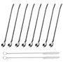 10 PièCes Pailles CuillèRe Pailles CuillèRe En Acier Inoxydable CuillèRes En Paille En MéTal RéUtilisable CuillèRe Pailles Paill