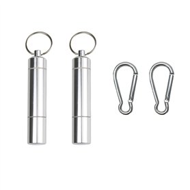 Zasiene Porte Cure-dents 4 pièce Aluminium Boite a Pilule étanche Cure-dent Portable Mini Distributeur Cure dent avec Porte-clés