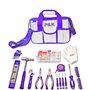 P & K Kit d'outils de 141 pièces violets avec sac pratique | Parfait pour les réparations précises et les projets de bricolage d