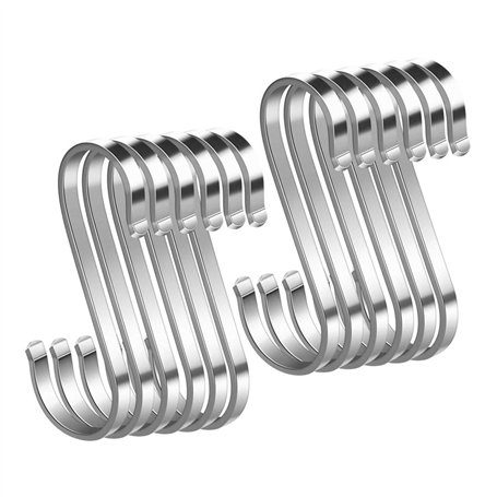 Lot de 12pcs Crochets en S de suspension multifonctions Crochets en forme de S facier inoxydable Crochet S pour salle de bains