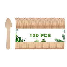 Dazkzooy Cuillères en Bois Jetables