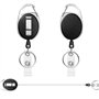 Skythrive 2Pcs Porte Badge Porte-clés Rétractable (Noir)