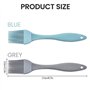 Lot de 2 pinceaux à pâtisserie en silicone - 17 cm - Pour la cuisine et la pâtisserie - Gris, bleu