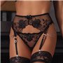 ROSVAY Sexy Damen Strumpfgürtel Transparent Mesh Hohe Taille mit 4 verstellbaren Clips, Durchsichttige Strapsgürtel Blumenmuster