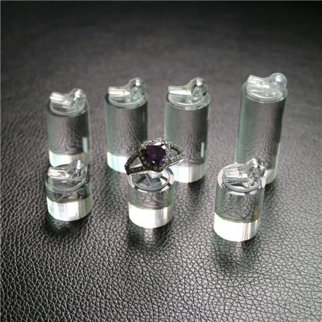 CENPEK Lot de 7 présentoirs cubiques en acrylique transparent pour bijoux
