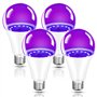 BORDEAG 4pcs Ampoule UV LED 9W Lumière Noire Lampe E27 LED Ultraviolet 385-400nm Violette Pour Halloween Noël Fluorescent Et Pei