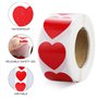 Lot de 500 autocollants en forme de cœur rouge - 25 mm - Petit rouleau d'autocollants en forme de cœur - Code couleur - Pour mar
