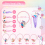 Lot de 20 barrettes à cheveux pour fille - Avec 20 élastiques à cheveux brillants - Licorne - Pinces à cheveux mignonnes - Pince
