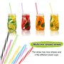 XULIERUX 50 Pailles Réutilisables, Pailles Plastique Avec Brosse De Nettoyage, Pailles Épaisses Pour Frappés Jus Cocktails Boiss