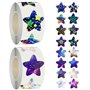 Lot de 2 rouleaux d'autocollants étoiles à paillettes pour enfants