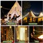 Sprifityy 10M Guirlande Lumineuse Escamotable, Solaire et Chargement USB LED Guirlande Camping avec 8 Modes D'éclairage, Télécom