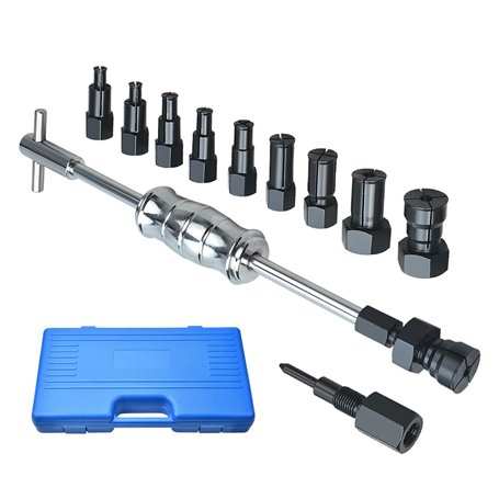 Zoomtools 12/13 pièces 8-32 mm Extracteur de roulement intérieur trou borgne Kit de retrait de roulement avec marteau coulissant