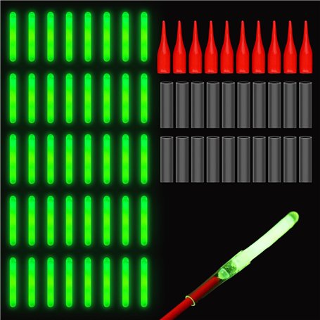 TXS 50 Pièces Bâtons Lumineux pour Canne à Pêche