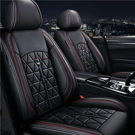 Chifeng Lot de 2 housses de siège de voiture universelles en cuir synthétique imperméables pour Audi A1 8X1 8XK A3 8P 8V 8L Spor