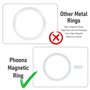 Lot de 6 anneaux d'adaptateur magnétique sans fil - Kit de conversion magnétique pour téléphone portable - Compatible avec iPhon